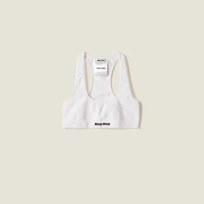 Miu Miu Seamless Racerback Top In White