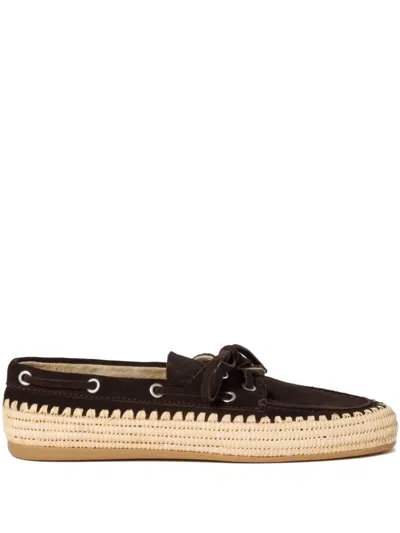 MIU MIU SUEDE BOAT SHOES