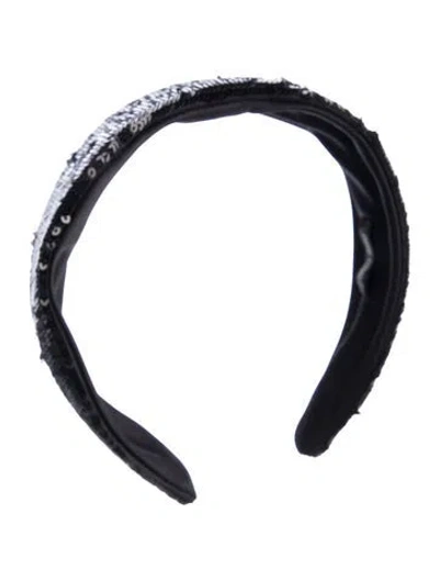 Pre-owned Miu Miu Sequin Headband In Black