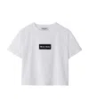 Miu Miu Sequin-logo Cotton T-shirt In White