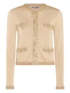Miu Miu Sequined Silk Cropped Cardigan
