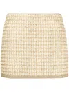 Miu Miu Sequinned Tweed Miniskirt In Gold