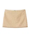 Miu Miu Sequinned Tweed Miniskirt In Nude