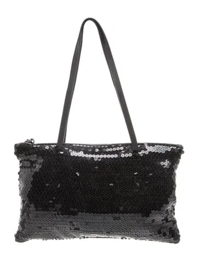 Pre-owned Miu Miu Sequins Shoulder Bag In Black