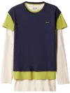 Miu Miu Set Of 3 Cotton Jersey T-shirts In Blue