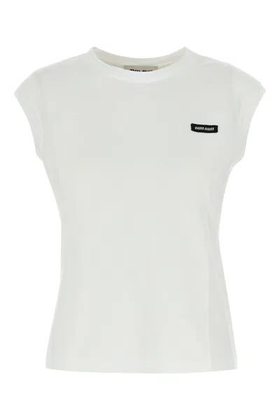 Miu Miu Set Di Canone In Cotone Bianco Donna In White