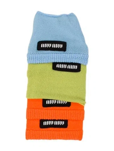 Pre-owned Miu Miu Set Of 3 Knit Socks In Multi