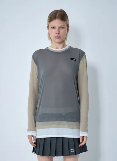 Miu Miu Set Of Three Logo Motif T-shirts