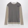 Miu Miu Set Of Three T-shirts White/pumice/lead In Brown