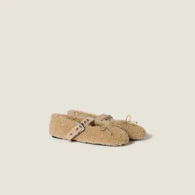 MIU MIU SHEARLING BALLERINAS