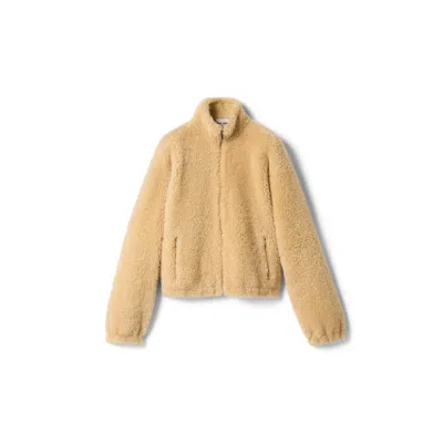 Miu Miu Shearling Blouson Jacket In Vanilla