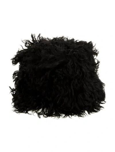 Pre-owned Miu Miu Shearling Bucket Hat In Black
