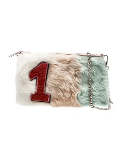 Pre-owned Miu Miu Shearling Clutch W/ Tags In Multi