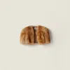 Miu Miu Shearling Fur Bolero Jacket In Brown
