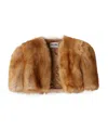 Miu Miu Shearling Fur Bolero Jacket In Brown
