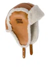 Miu Miu Shearling Hat In 褐色