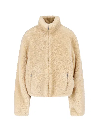 Miu Miu Shearling Jacket In White