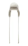 Miu Miu Shearling-lined Cashmere-wool Hat In White