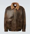 Miu Miu Shearling-lined Leather Jacket In Multi