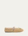 Miu Miu Shearling Mary Jane Ballerina Flats
