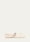 Miu Miu Shearling Mary Jane Ballerina Flats In Naturale