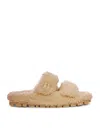 Miu Miu Shearling Sandals In Multi