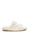 Miu Miu Shearling Sandals In White
