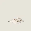 Miu Miu Shearling Slides In Multi