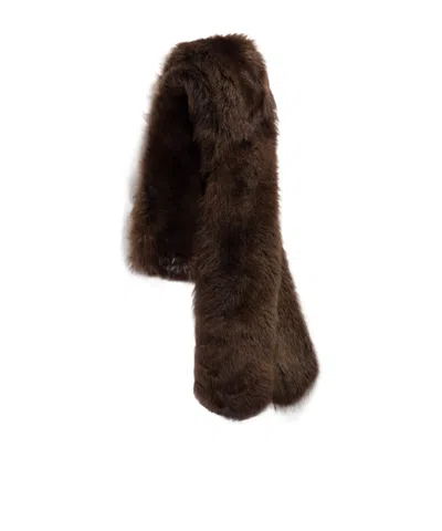 Miu Miu Shearling Stole In Brown