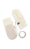 Miu Miu Shearling-trimmed Cashmere-wool Mittens In White