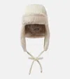 Miu Miu Shearling-trimmed Wool And Cashmere Hat In White
