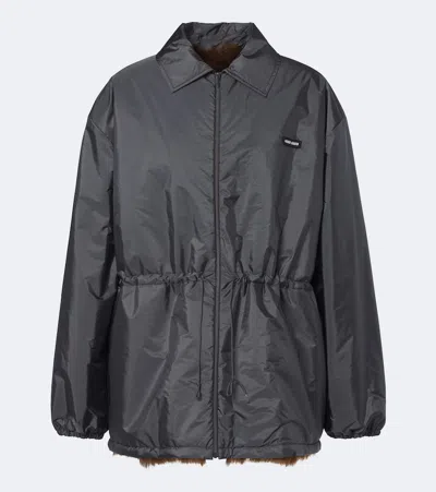Miu Miu Blousonjacke Mit Lammfell In Green