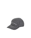 Miu Miu Shetland Logo Houndstooth Cap In Gray