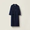 Miu Miu Shetland Wool Cardigan Coat In Blue