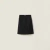 Miu Miu Shetland Wool Skirt In Black