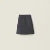 Miu Miu Shetland Wool Skirt In Black