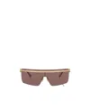 Miu Miu Womens Gold Mu 50zs Irregular-frame Metal Sunglasses In Brown