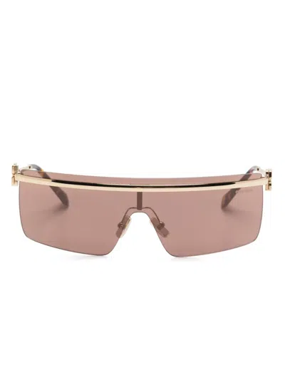 Miu Miu Shield-frame Sunglasses In Gold