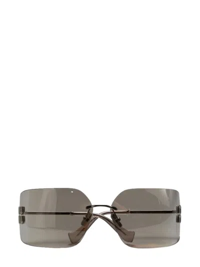 Miu Miu Shield-frame Sunglasses In Silver