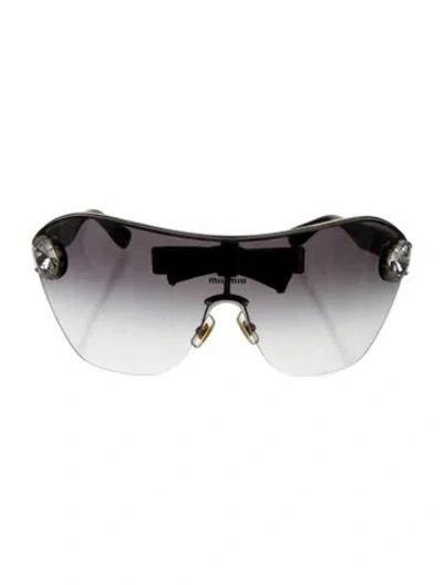 Pre-owned Miu Miu Shield Gradient Sunglasses In Black
