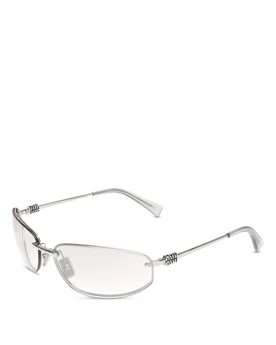 Miu Miu Shield Sunglasses, 69mm In Metallic