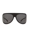 Miu Miu 75mm Oversize Shield Sunglasses In Dark Grey