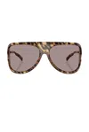 Miu Miu A01s Plastic Shield Sunglasses In Havana