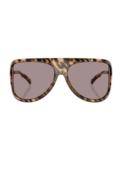 Miu Miu 75mm Oversize Shield Sunglasses In Brown