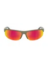 Miu Miu Shield Sunglasses In Kaki Metal