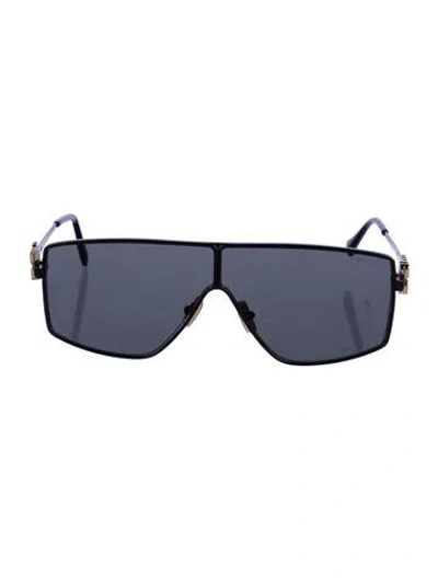 Pre-owned Miu Miu Shield Tinted Sunglasses In Black