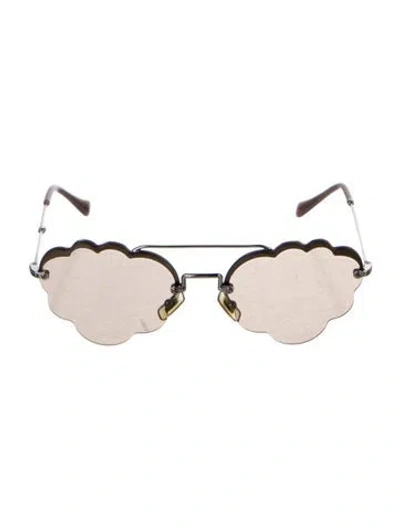 Pre-owned Miu Miu Shield Tinted Sunglasses In Neutral