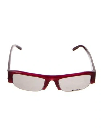 Pre-owned Miu Miu Shield Tinted Sunglasses In Red