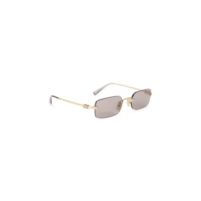 Miu Miu Shiny Gold Metallic Signature Mini Sunglasses
