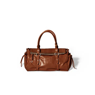 Miu Miu Shiny Leather Handbag In White